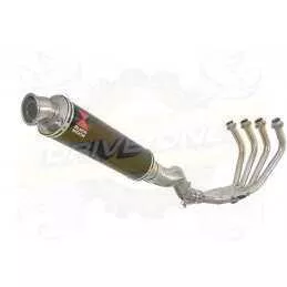 XJ6 Diversion F & N 2009-2015 Passage Haut Décatalyseur Ligne complète & Silencieux Rond Noir En Inox 350mm