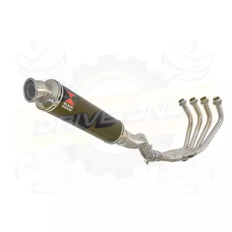 XJ6 Diversion F & N 2009-2015 Passage Haut Décatalyseur Ligne complète & Silencieux Rond Noir En Inox 350mm