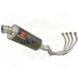 XJ6 Diversion F & N 2009-2015 Passage Haut Décatalyseur Ligne complète & Silencieux Rond Noir En Inox 300mm