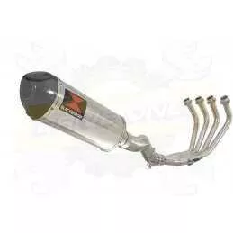 XJ6 Diversion F & N 2009-2015 Passage Haut Décatalyseur Ligne complète & Silencieux Ovale En Inox + Canule En Carbone 300mm