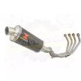 XJ6 Diversion F & N 2009-2015 Passage Haut Décatalyseur Ligne complète & Silencieux Ovale En Carbone 300mm