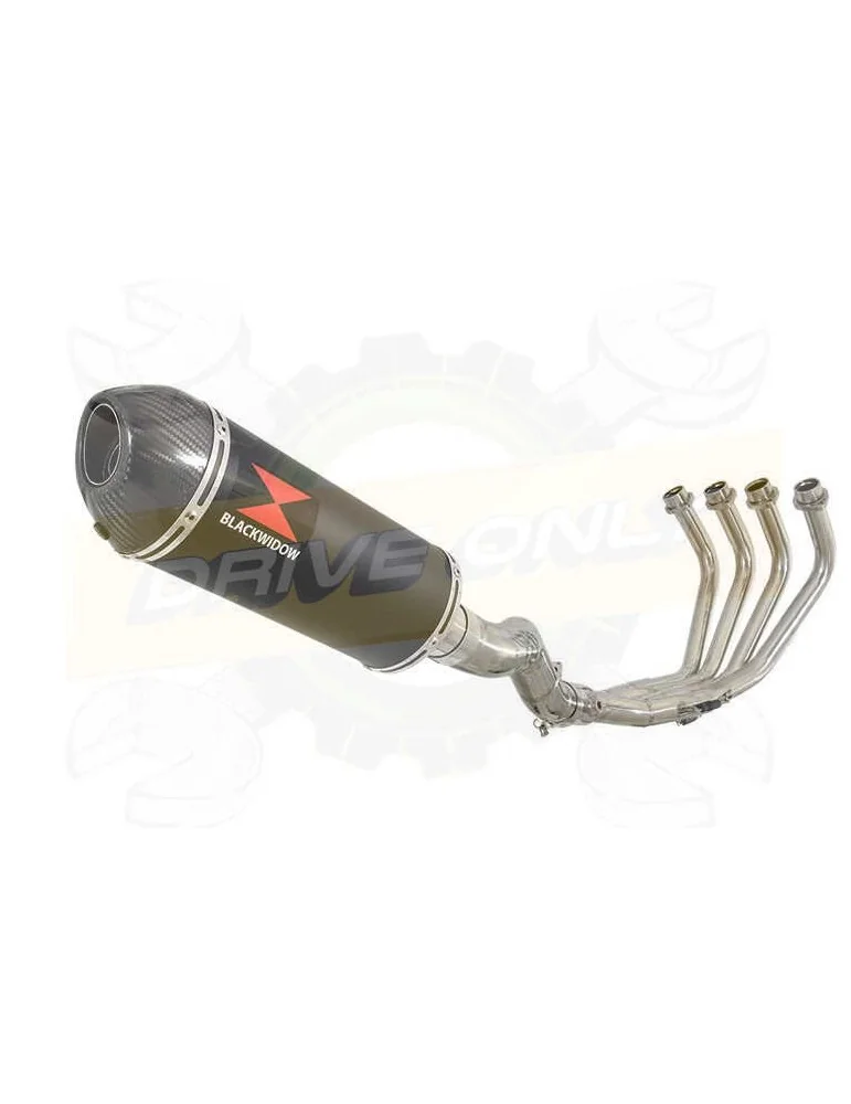 XJ6 Diversion F & N 2009-2015 Passage Haut Décatalyseur Ligne complète & Silencieux Ovale Noir En Inox + Canule en Carbone 300mm