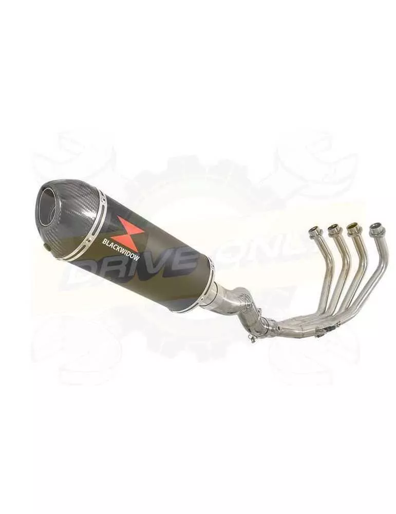 XJ6 Diversion F & N 2009-2015 Passage Haut Décatalyseur Ligne complète & Silencieux Ovale Noir En Inox + Canule en Carbone 300mm