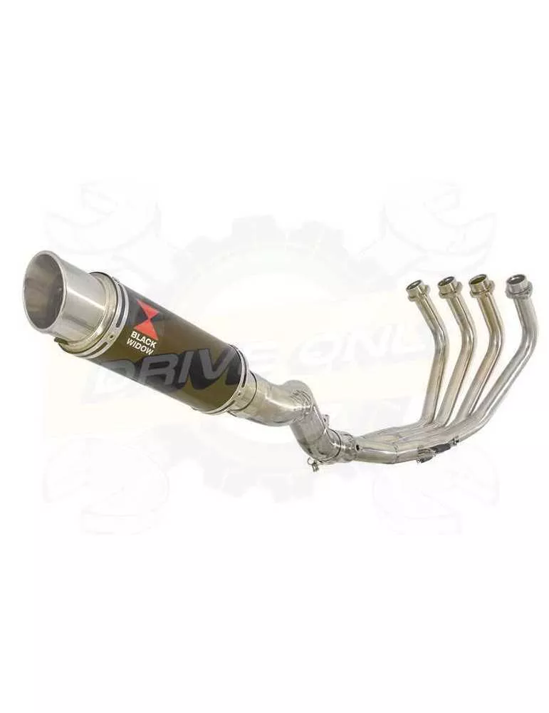 XJ6 Diversion F & N 2009-2015 Passage Haut Décatalyseur Ligne complète & Silencieux Rond GP Style Noir En Inox 230mm