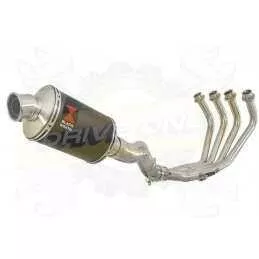 XJ6 Diversion F & N 2009-2015 Passage Haut Décatalyseur Ligne complète & Silencieux Ovale Noir En Inox 230mm