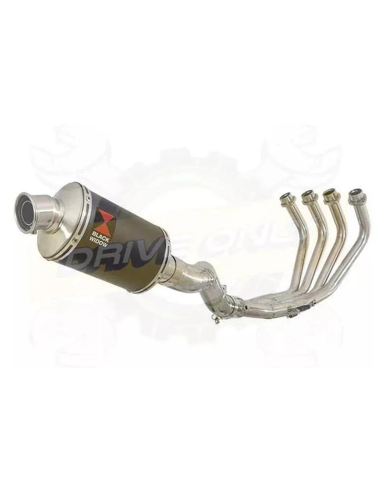 XJ6 Diversion F & N 2009-2015 Passage Haut Décatalyseur Ligne complète & Silencieux Ovale Noir En Inox 230mm