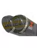 XT 660 XT660X XT660R 2004-2016 Kit Silencieux Ovale Noir En Inox + Canule en Carbone 200mm