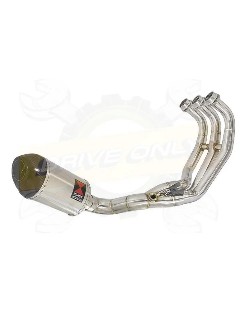 XSR 900 Passage Bas Décatalyseur Ligne complète & Silencieux Ovale en Inox + Canule en Carbone 200mm