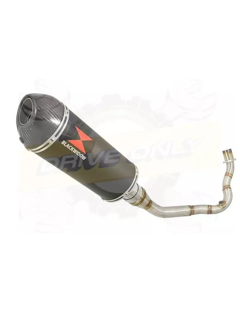 Vespa LX 125 IE (3V) Ligne complète & Silencieux Ovale Noir En Inox + Canule En Carbone 300mm