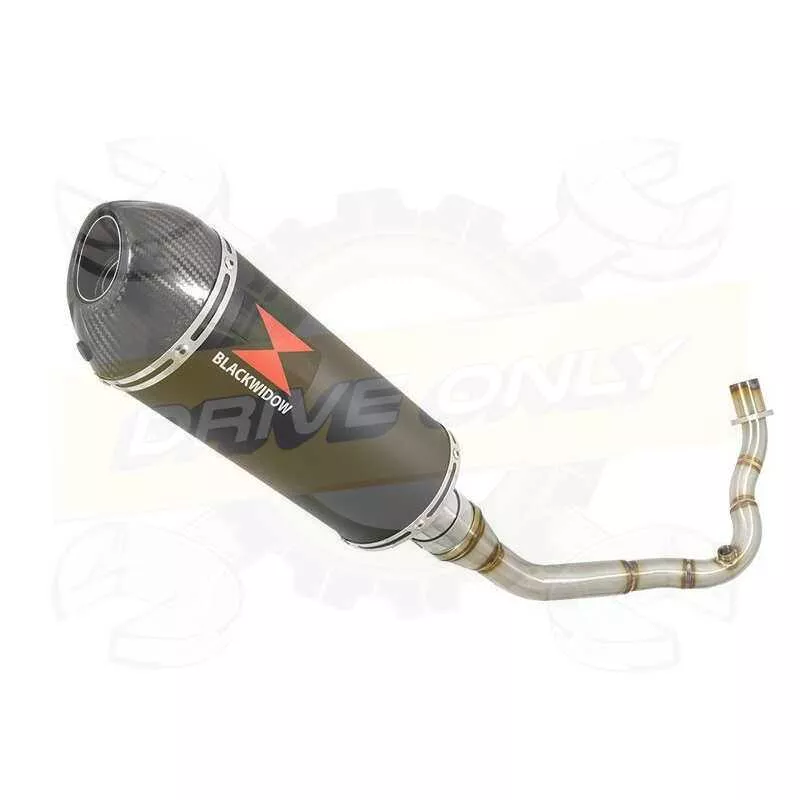 Vespa LX 125 IE (3V) Ligne complète & Silencieux Ovale Noir En Inox + Canule En Carbone 300mm