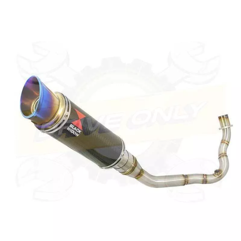 Vespa LX 125 IE (3V) Ligne complète & Silencieux GP Rond En Carbone + Canule En Inox Anodisé 230mm
