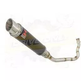 Vespa LX 150 IE (3V) Ligne complète & Silencieux Rond GP Style Noir En Inox 350mm