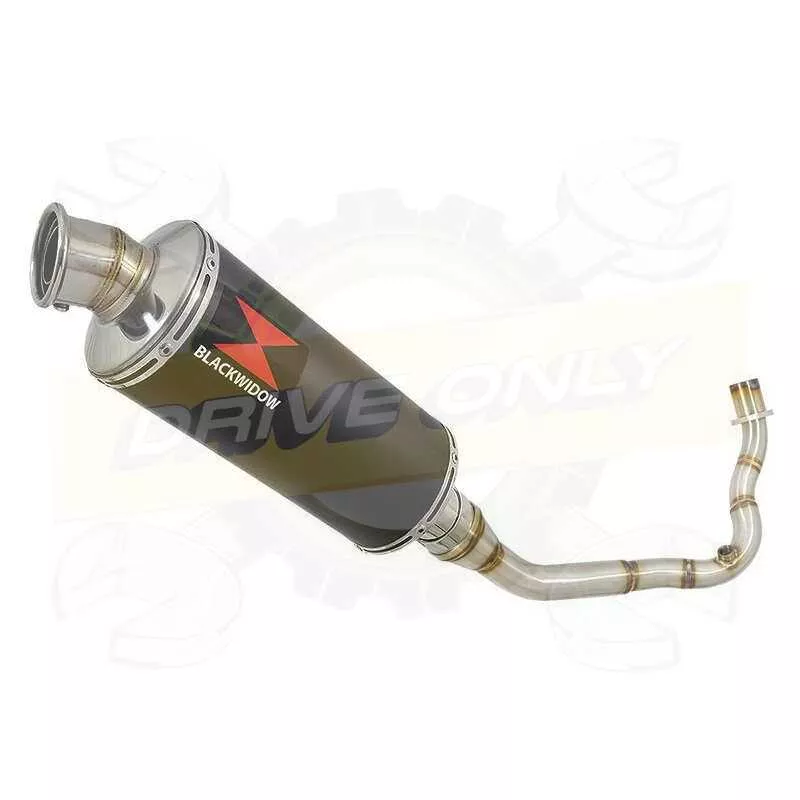 Vespa LX 150 IE (3V) Ligne complète & Silencieux Rond Noir En Inox 300mm