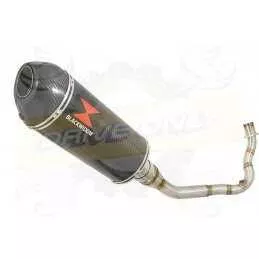 Vespa LX 150 IE (3V) Ligne complète & Silencieux Ovale En Carbone + Canule En Carbone 300mm