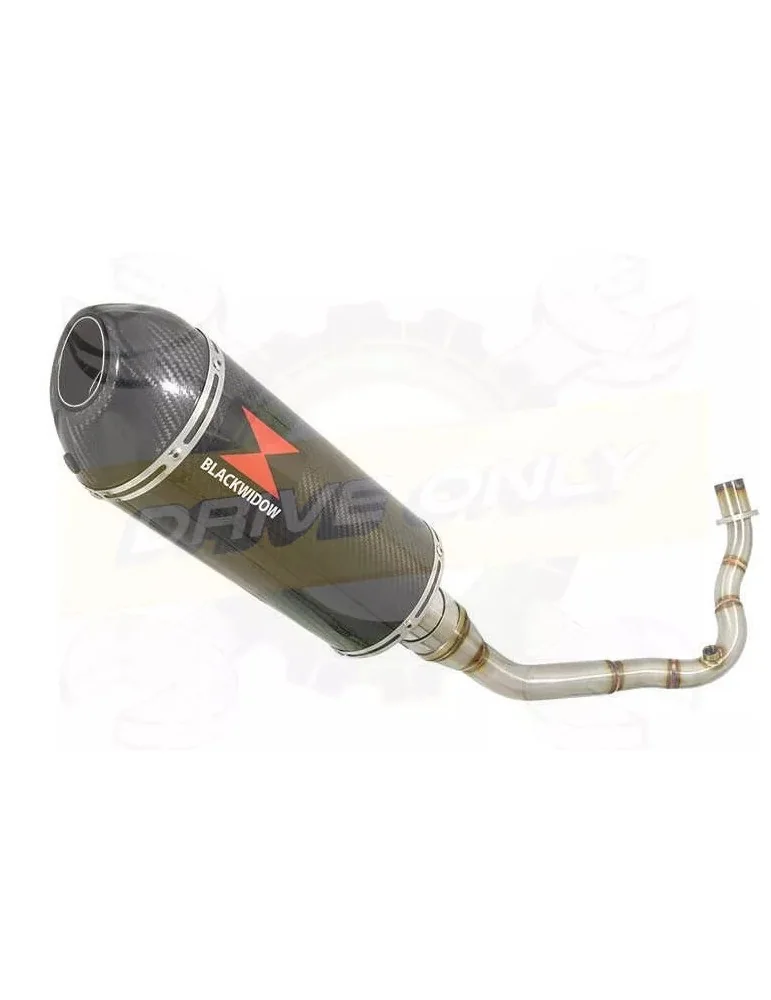 Vespa LX 150 IE (3V) Ligne complète & Silencieux Ovale En Carbone + Canule En Carbone 300mm