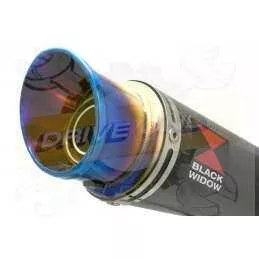 Vespa LX 150 IE (3V) Ligne complète & Silencieux GP Rond En Carbone + Canule En Inox Anodisé 230mm