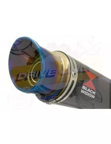 ZX10R ZX10-R E8F E9F E10F 08 09 10 Tube de raccord & Silencieux GP Rond En Carbone & Canule En Inox Anodisé 230mm