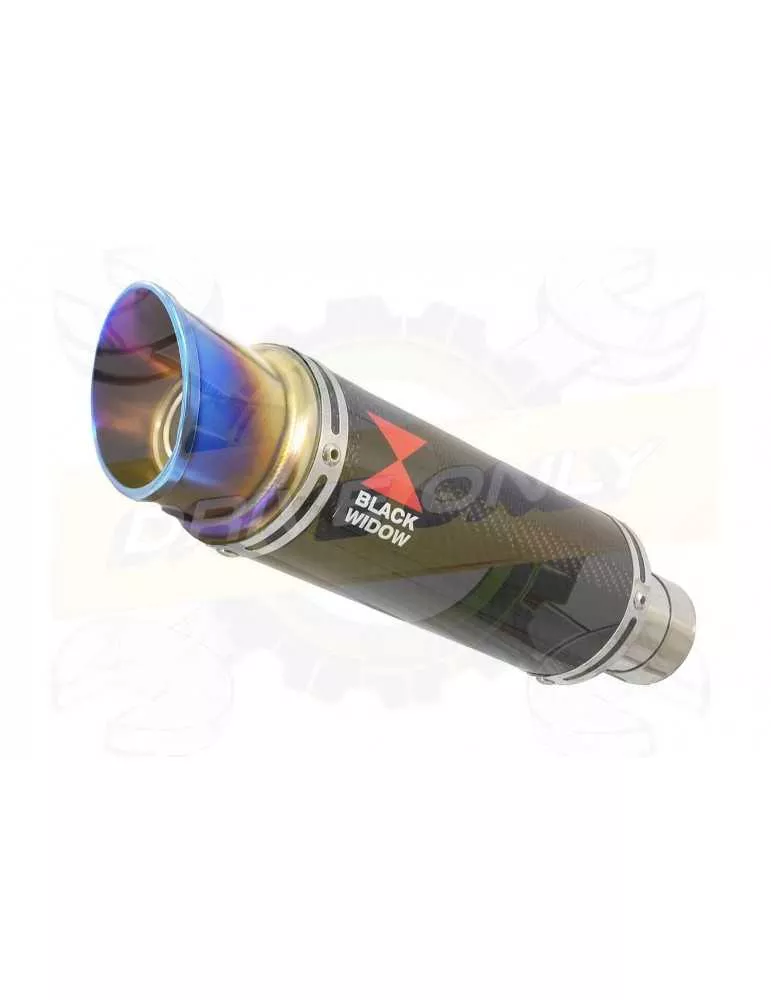 KTM 200 Duke 2011-2016 Decata Silencieux Kit & Silencieux Rond En Carbone + Canule en Inox Anodisé 230mm