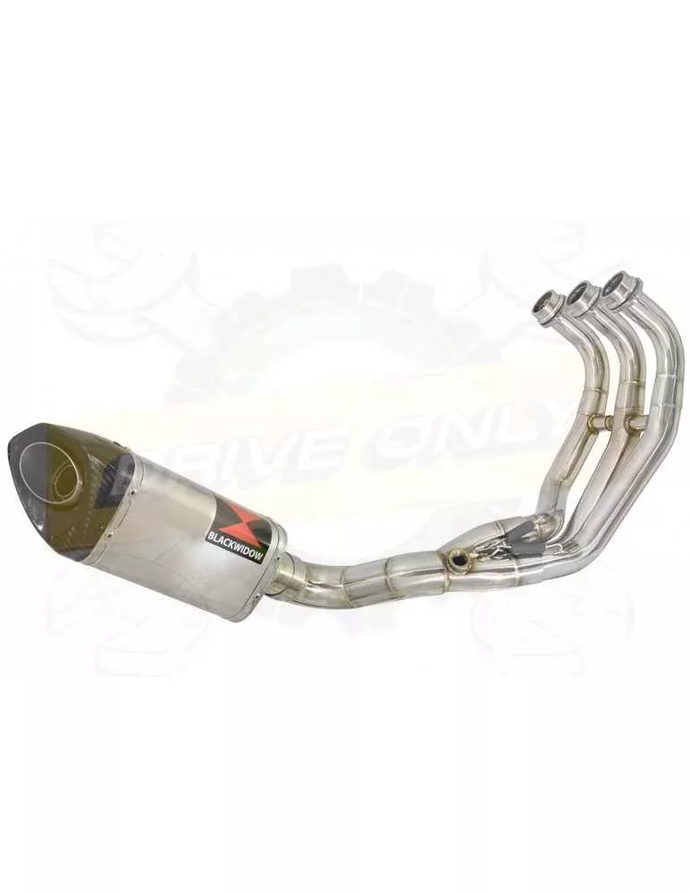 XSR 900 Passage Bas Décatalyseur Ligne complète + Silencieux Tri Ovale en Inox et Canule en Carbone 250mm