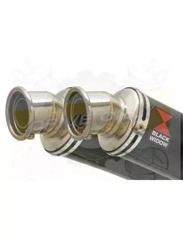 Twin 350mm Round Black Painted Stainless Steel Slip On Silencers