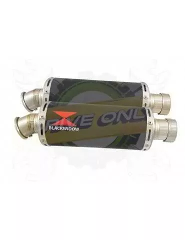 Twin 300mm Round Black Painted Stainless Steel Slip On Silencers