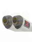 Twin 300mm Oval Stainless Steel Slip On Silencers with Carbon Fibre Tips