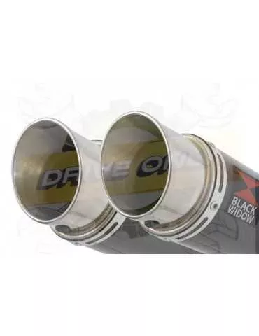 Twin 230mm Round GP Style Carbon Fibre Slip On Silencers