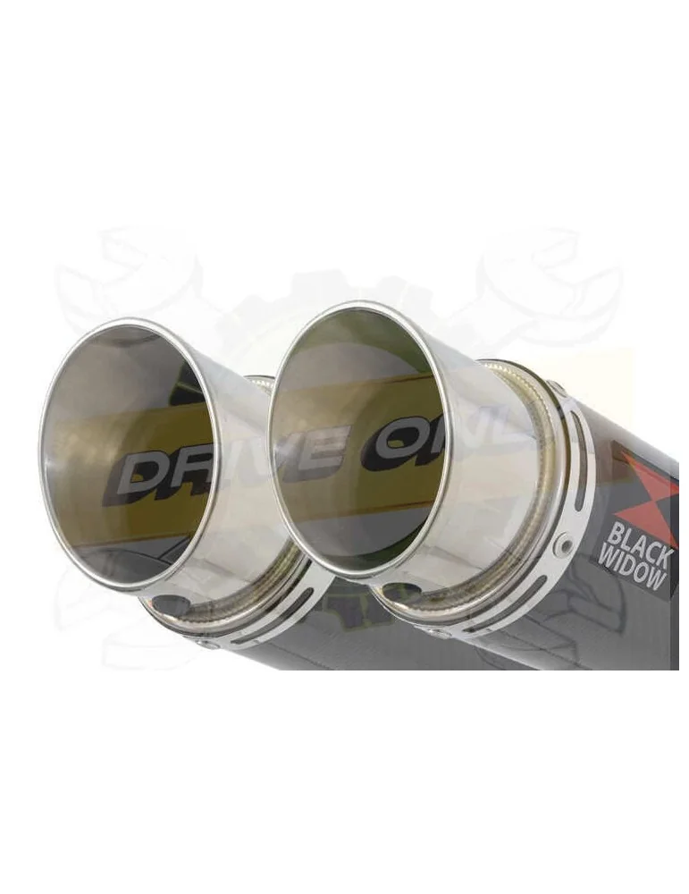 Twin 230mm Round GP Style Carbon Fibre Slip On Silencers
