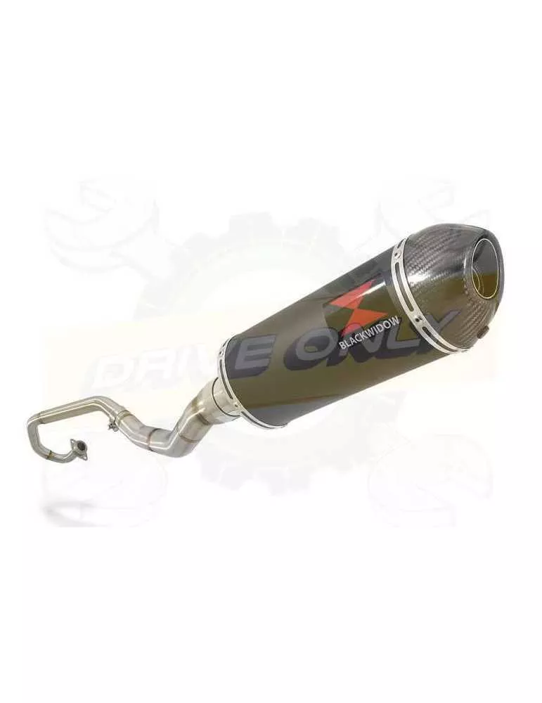 WR 125 R/X 2009/2018 Décatalyseur Ligne complète & Silencieux Ovale Noir En Inox + Canule En Carbone 300mm