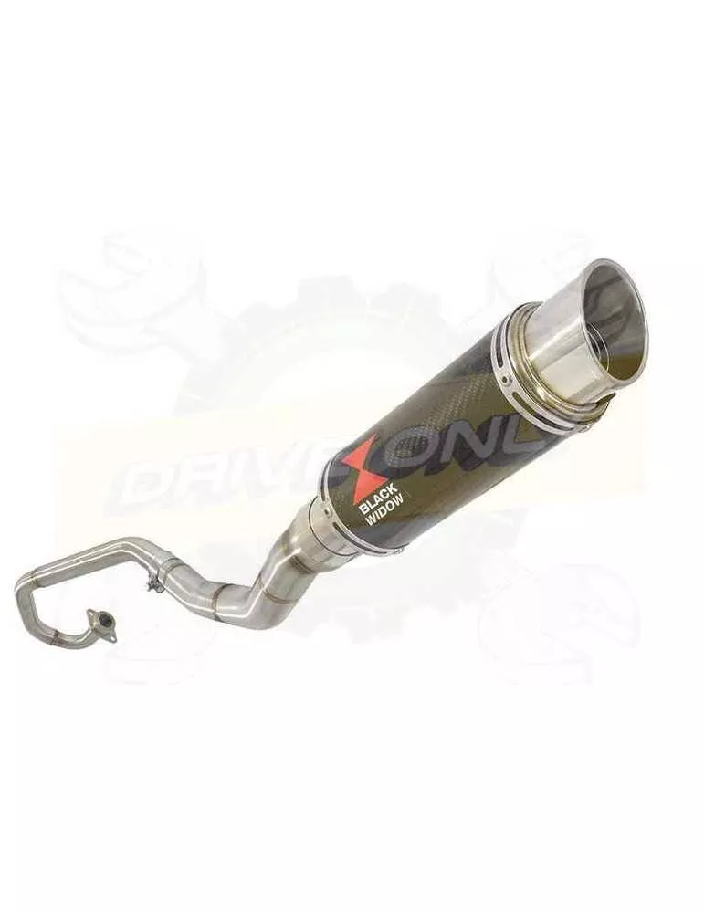 WR 125 R/X 2009/2018 Décatalyseur Ligne complète & Silencieux Rond GP Style en Carbone + Canule en Titane 230mm