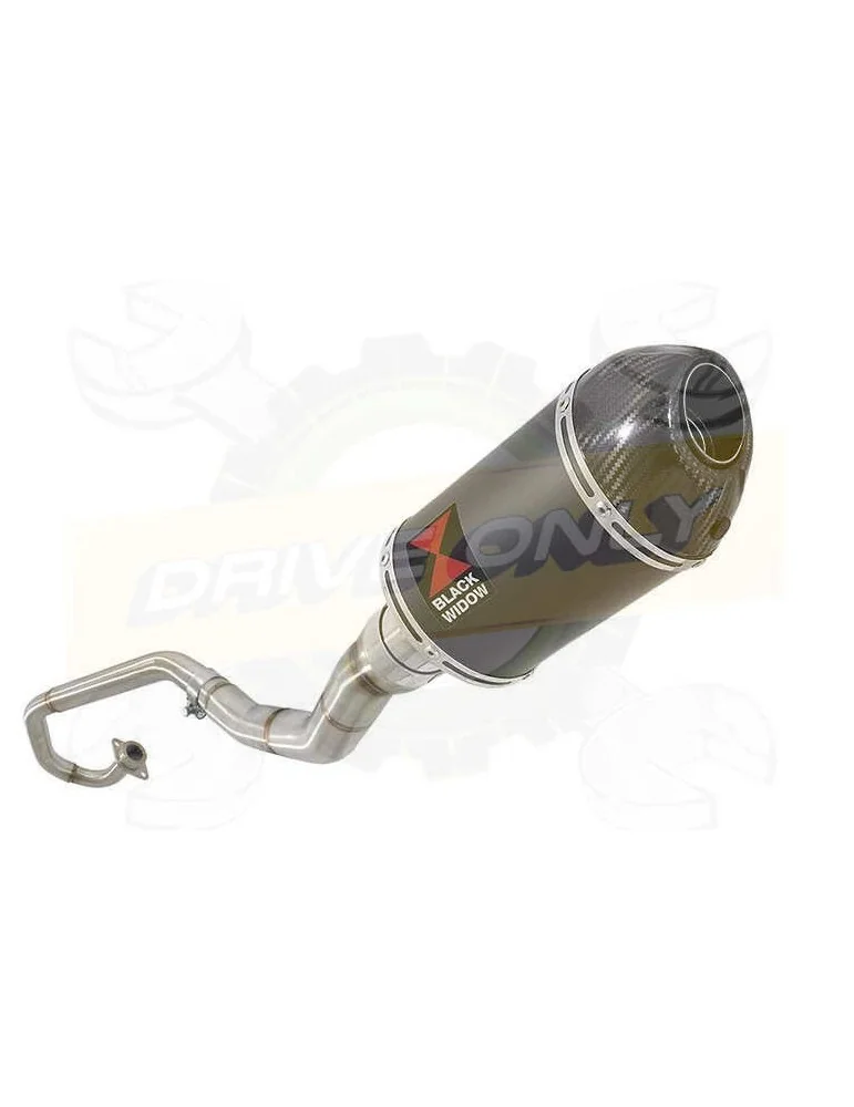 WR 125 R/X 2009/2018 Décatalyseur Ligne complètes & Ovale Noir Silencieux En Inox + En Carbone Tip 200mm