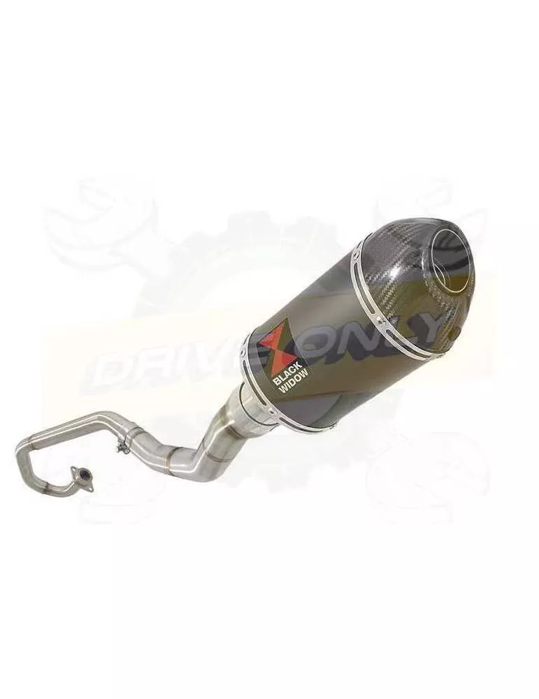 WR 125 R/X 2009/2018 Décatalyseur Ligne complètes & Ovale Noir Silencieux En Inox + En Carbone Tip 200mm