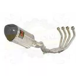 XJ6 Diversion F & N 2009-2015 Passage Haut Décatalyseur Ligne complète & Silencieux Ovale En Inox + Canule En Carbone 200mm