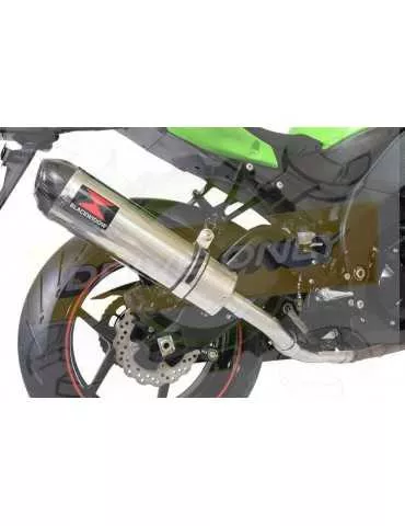 ZX10R ZX10-R E8F E9F E10F 08 09 10 Decata / Tube de raccord & Silencieux Ovale en Inox + Canule en Carbone 400mm
