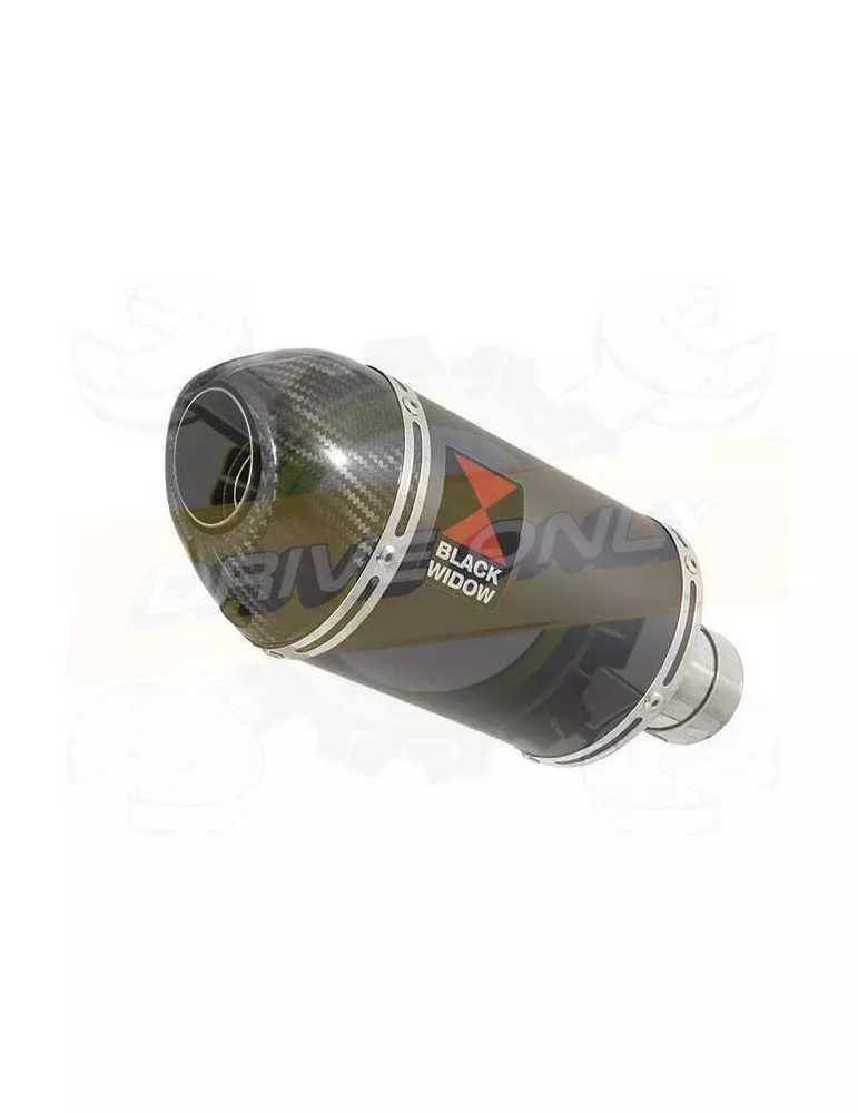 ZX10R ZX10-R E8F E9F E10F 08 09 10 Tube de raccord & Silencieux Ovale Noir En Inox + Canule En Carbone 200mm