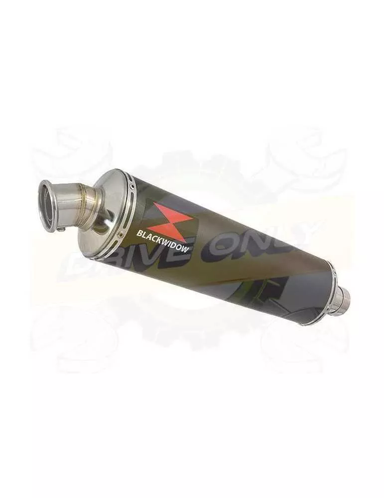 ZX10R ZX10-R E8F E9F E10F 08 09 10 Decata / Tube de raccord & Silencieux Rond Noir en Inox 400mm