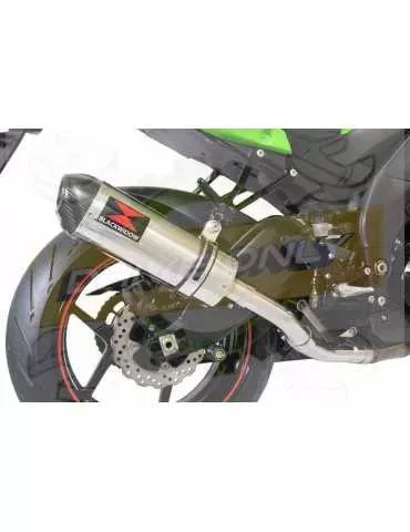 ZX10R ZX10-R E8F E9F E10F 08 09 10 Decata / Tube de raccord & Silencieux Ovale en Inox + Canule en Carbone 300mm