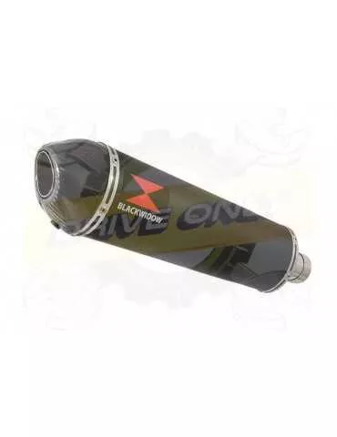 ZX10R ZX10-R E8F E9F E10F 08 09 10 Decata / Tube de raccord & Silencieux Ovale Noir en Inox + Canule en Carbone 400mm