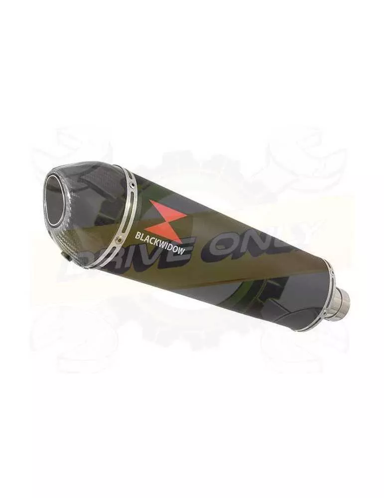 ZX10R ZX10-R E8F E9F E10F 08 09 10 Decata / Tube de raccord & Silencieux Ovale Noir en Inox + Canule en Carbone 400mm