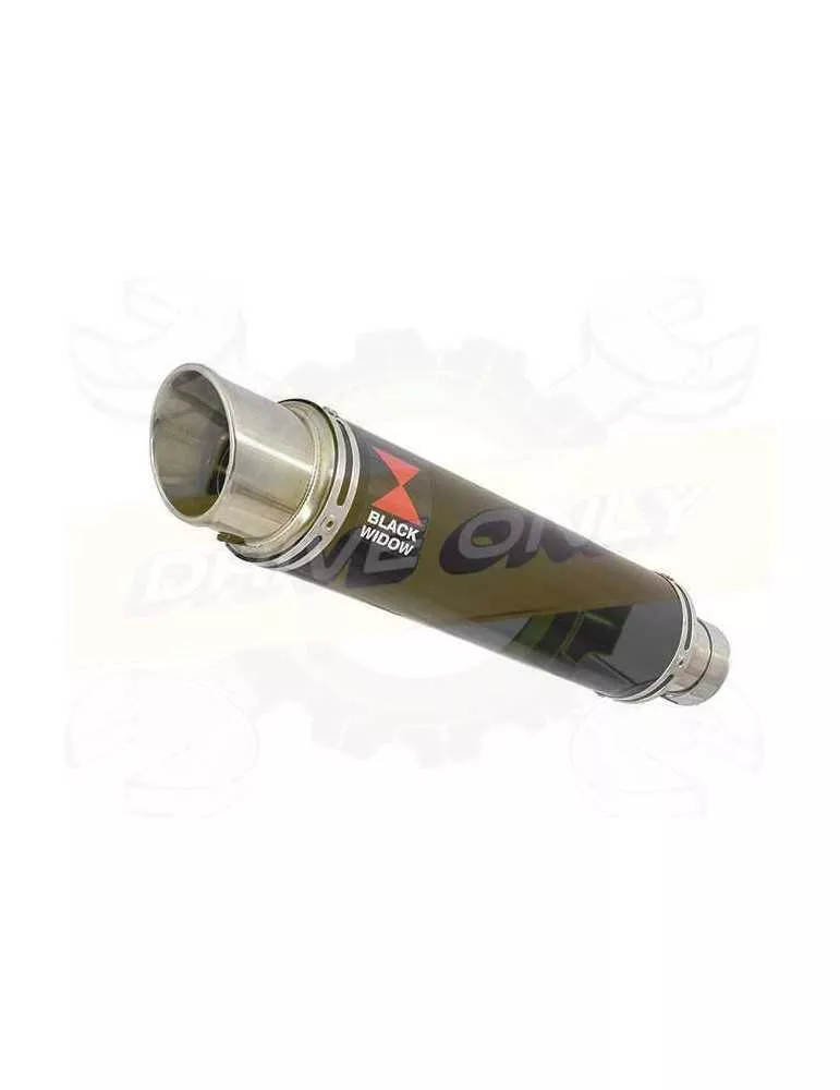 ZX10R ZX10-R E8F E9F E10F 08 09 10 Decata / Tube de raccord & Silencieux Rond GP Style Noir en Inox 350mm