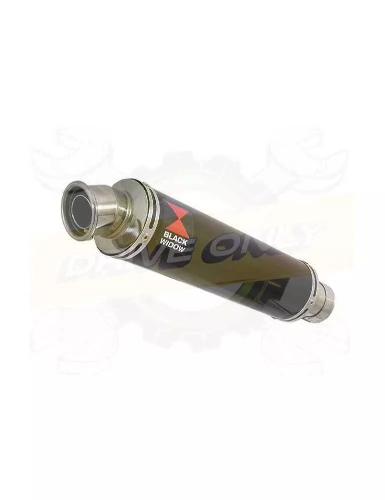 ZX10R ZX10-R E8F E9F E10F 08 09 10 Decata / Tube de raccord & Silencieux Rond Noir en Inox 350mm