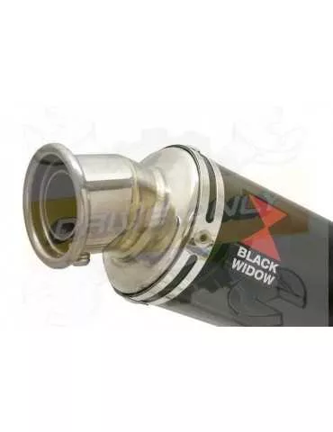 ZX10R ZX10-R E8F E9F E10F 08 09 10 Decata / Tube de raccord & Silencieux Rond Noir en Inox 350mm