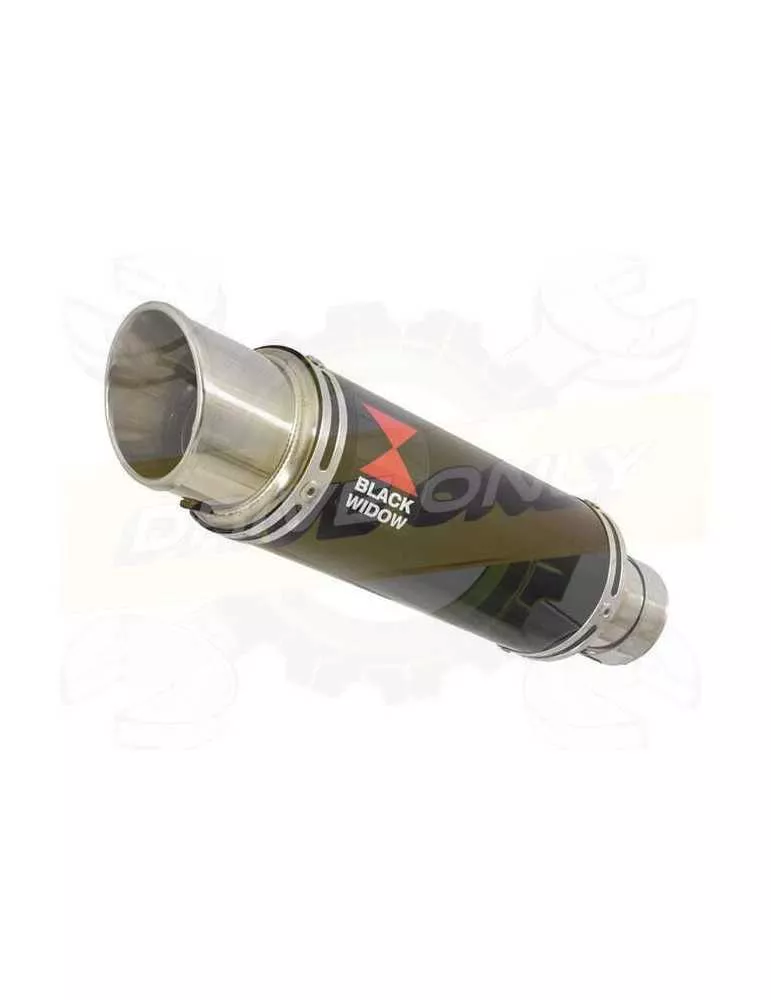 ZX10R ZX10-R E8F E9F E10F 08 09 10 Decata / Tube de raccord & Silencieux Rond GP Style Noir en Inox 230mm