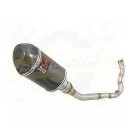 Vespa LX 125 IE (3V) Ligne complète & Silencieux Ovale Noir En Inox + Canule En Carbone 200mm