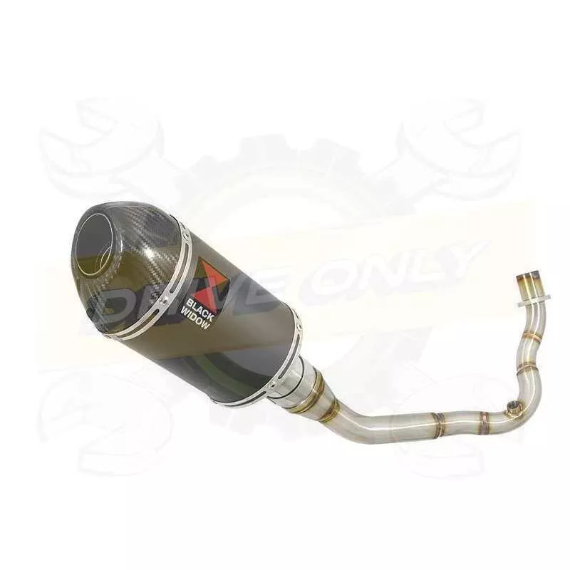 Vespa LX 125 IE (3V) Ligne complète & Silencieux Ovale Noir En Inox + Canule En Carbone 200mm