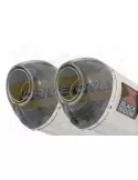 Twin 200mm Oval Stainless Steel Slip On Silencers with Carbon Fibre Tips