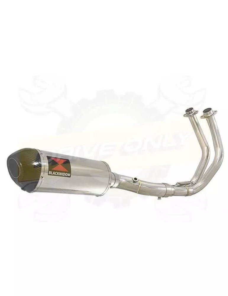 Tracer 700 2014 - 2019  Passage Bas Décatalyseur Ligne complète & Silencieux Ovale En Inox + Canule en Carbone 300mm