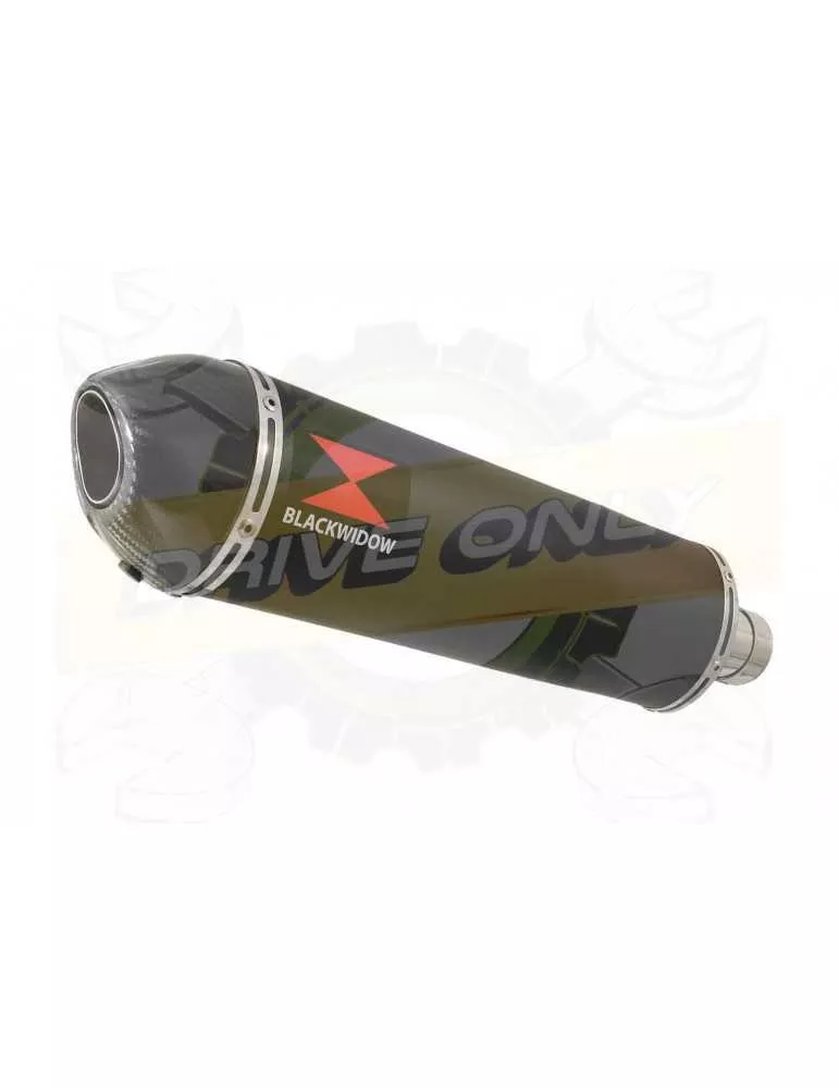 R6 2006-2016 Hi level Silencieux kit & Silencieux Ovale Noir en Inox + Canule en Carbone 400mm