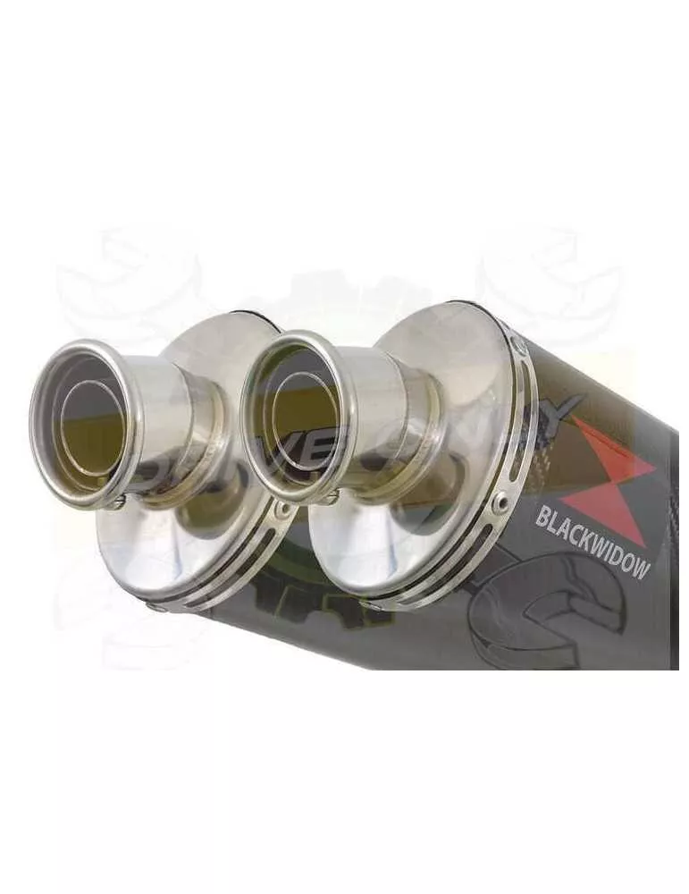 XJR1300 XJR 1300 1998 - 2006 4-2 Silencieux Kit & Silencieux Ovale Noir En Inox 400mm