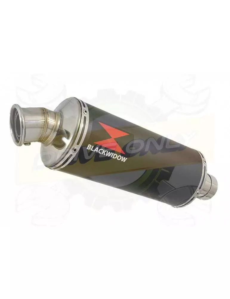 R6 2006-2016 Hi level Silencieux kit & Rond Noir Silencieux En Inox 300mm